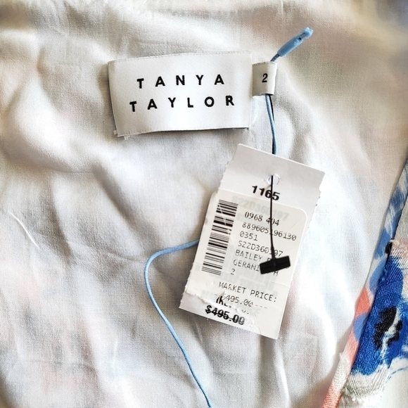 New Tanya Taylor Bailey Floral Print Faux Wrap Dress In Geranium Haze Multi Sz 2 - Picture 13 of 15